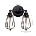 thumbnail image 2 of kjfeif Retro Wrought Iron Double Headed Wall Lamp (Excluding Light Bulb), Vintage Wire Cage Wall Lighting Adjustable Head for Home Bedroom Bedroom Garage, 2 of 4