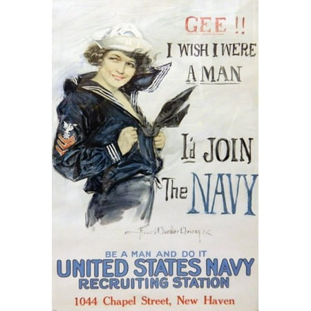 - Navy Wwii Recruiiting Poster For Women Rare Patriotic 24X36