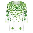 thumbnail image 5 of Diufon T-Shirts de la Saint-Patrick pour Femmes Décontractés Grande Taille Imprimé Trèfle Manches 3/4 Col Rond, 5 of 5