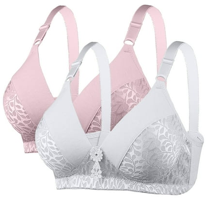 ALLLIST Lace Women s Bras 2 Set Wireless Bralette Push up Plain Plunge Lingerie for Women Size S-XL