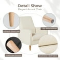 thumbnail image 3 of AFO Mid-Century Modern Fabric Upholstered Accent Chair with Removable Pillow for Living Room, Bedroom, Apartment, Beige, 3 of 6
