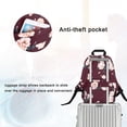 thumbnail image 3 of Mosiso 15.6 Inch Laptop Backpack, Business Travel Backpack Anti Theft Casual Daypack Bag with USB Charging Port, Polyester Backpack for Women & Men, Red Camellia, 3 of 7