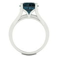 thumbnail image 4 of Clara Pucci 18K White Gold 3.39 Natural London Blue Topaz Engraveable Engagement Ring + Wedding Band Set, 4 of 7