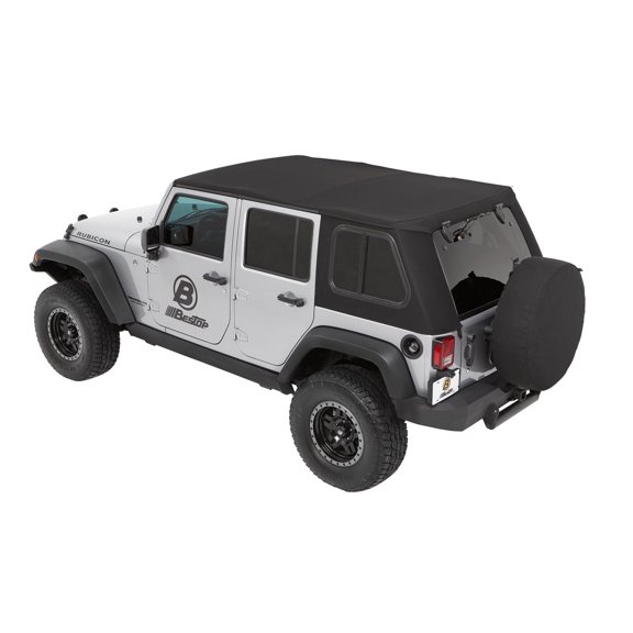 Bestop - 54863-17 - Trektop Pro Hybrid Slantback Soft Top Fits select: 2015-2018 JEEP WRANGLER UNLIMITED, 2012-2014 JEEP WRANGLER
