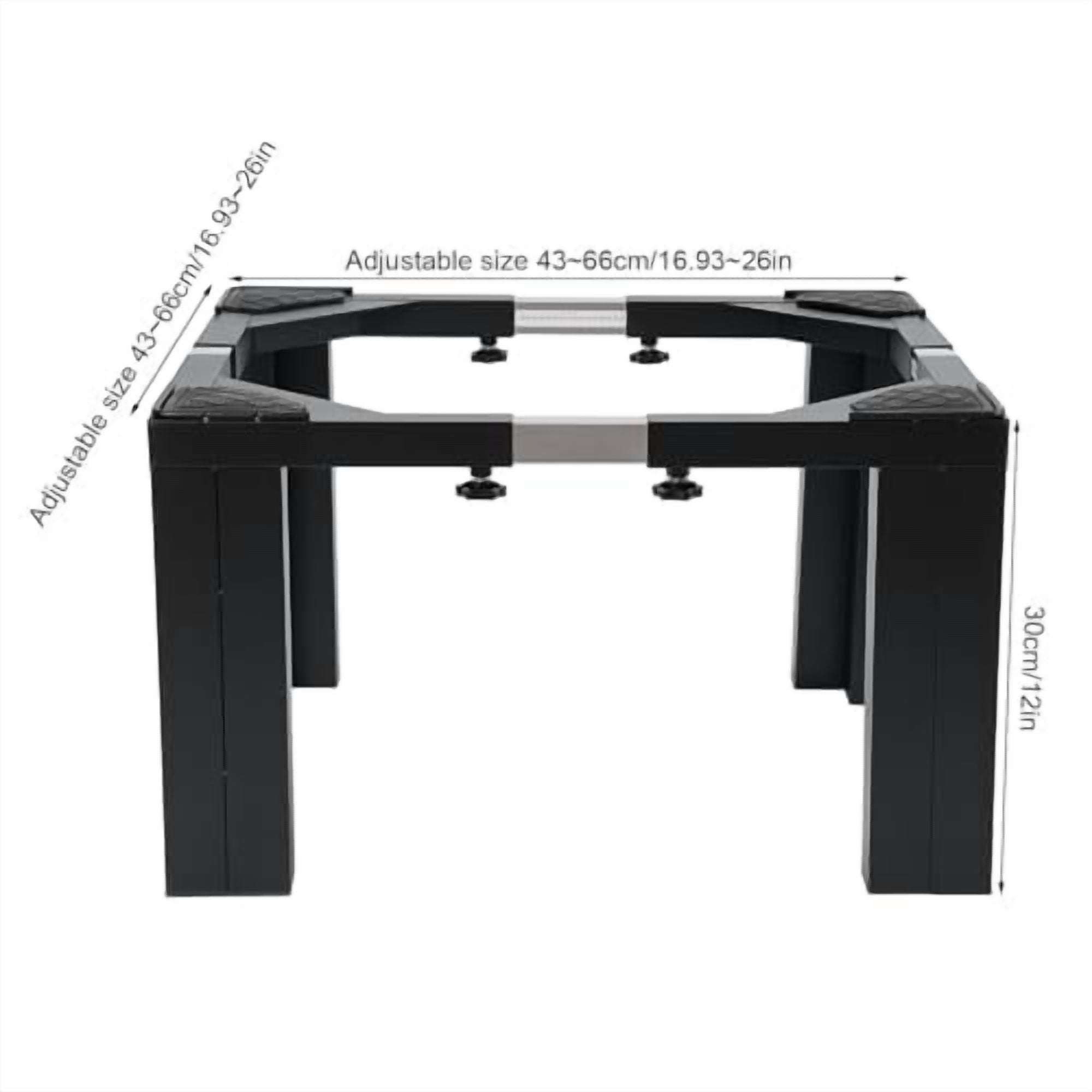 12" Height Washer and Dryer Pedestals, Adjustable 16.93-26 Inch Universal Washing Machine Stand Heavy Duty Stainless Steel Refrigerator Base, 1100lbs Load Capacity