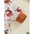 thumbnail image 7 of Suealasg Western Baby Boy Girl Fall Clothes 3 6 12 18 Months Infant Cow Print Long Sleeve Zipper Romper Jumpsuit Newborn One Piece Country Outfits, 7 of 7
