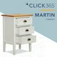 thumbnail image 2 of ClickDecor Martin Solid Wood End Table Storage Nightstand with 3 Drawers, White, 2 of 8