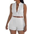thumbnail image 4 of Stephy New Foreign Trade Women's Sexy Sleeveless Jumpsuit From Europe and America, White, XXL, 4 of 6