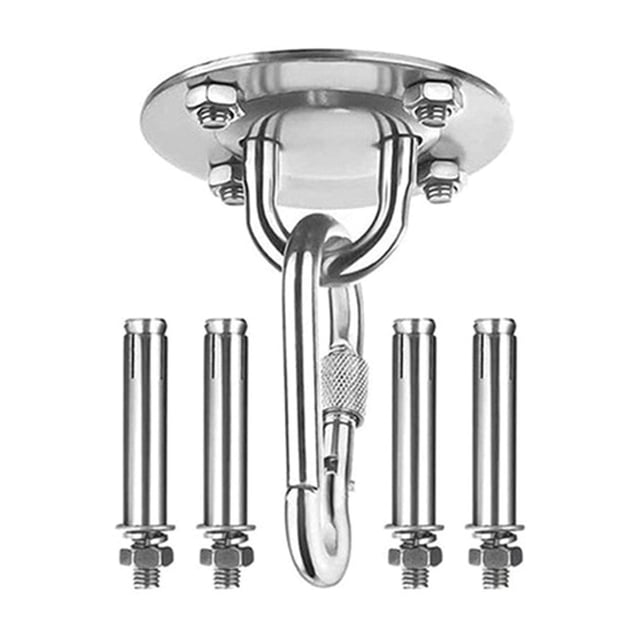 WHEANG Hooks for Hanging Circular Fixed Plate Hook Ceiling Hook Fixed Plate Hook One Size White