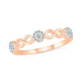 thumbnail image 1 of DGOLD Bague Classique 3 Pierres en Or Rose 10kt avec Diamant Rond Blanc (1/4 cttw), 1 of 4