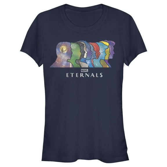 Junior's Marvel Eternals Silhouettes Graphic Tee Navy Blue Medium