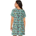 thumbnail image 2 of Bixox Dachshund Dog Puppy Pattern Women's Nightgown, Soft & Breathable Sleepwear, Round Neck Knee-Length Pajama Dress,Loungewear for Home & Sleep, 2 of 7