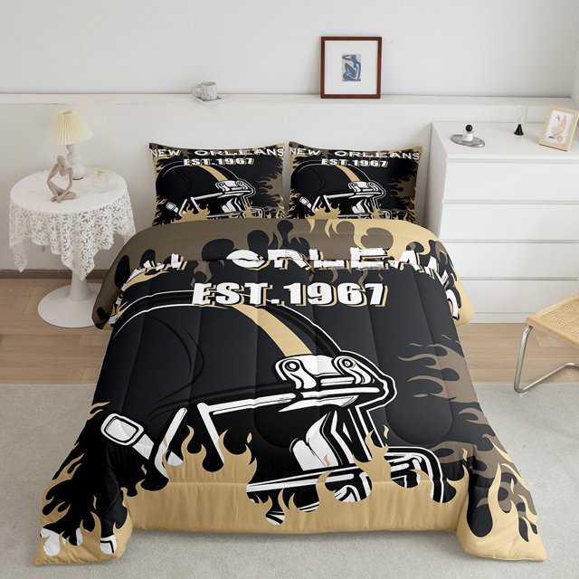 Erosebridal Ensembles de Literie Vintage de Soccer Double avec Couette pour Garçons, Insert de Couette pour Amateurs de Rugby, Décor de Sport de Soccer, Réversible