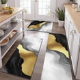 thumbnail image 2 of Black and Gold Marble Glitter Streaks Pattern Kitchen Rugs Sets Of 3,Kitchen Runner Rugs Non Skid Washable,Decorative Kitchen Floor Mats for Kitchen,Sink,Laundry,17"x30"+ 17"x47" + 17"x59", 2 of 6