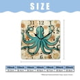 thumbnail image 2 of 10 Inch Wall Clock Battery Operated Square Clock for Office, Kitchen, Outdoor, Living Room,Vintage Nautical Map Octopus Starfish Aquatic Ocean Print Elegant, 2 of 4