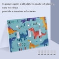 thumbnail image 4 of Dailycode Light Switch Plate Covers 3 Gang Wall Plate Plastics Outlet Covers for Kitchen Home Office Decor Cartoon Dinosaurs in Various Colors, 4 of 8