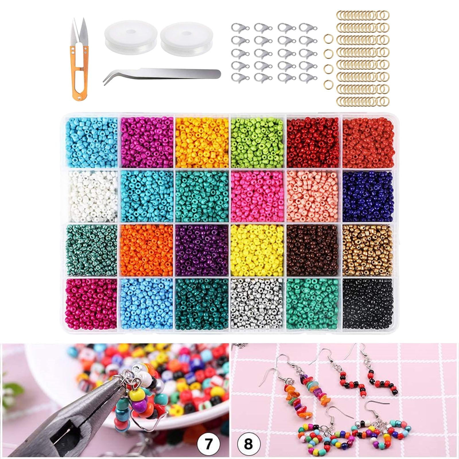 24 Color Seed Beads for Bracelets Acrsikr 2/3/4mm Colored Small Glass Beads  for Bracelets Jewelry Making Crafts 