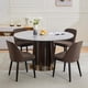 thumbnail image 2 of Set of 2 gris fabric dining sillas con forrado cushions, natural wood legs, y an ergonomic curved back para the kitchen, 2 of 8