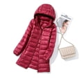 thumbnail image 1 of Chaqueta ligera con capucha de longitud media para mujer, con capucha, para otoño e invierno, desmontable, con capucha, 1 of 5