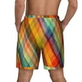 thumbnail image 4 of Goofa Abstract Watercolors Tartan Printed Men's Swim Trunks Board Shorts Quick Dry Mens Swimming Trunks with Compression Liner,Breathable Fit Hawaii Beach Shorts-Large, 4 of 9