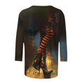 thumbnail image 5 of Mifsaly Halloween Tops for Women 2026 Vintage Witch Graphic Blouse Crewneck 3/4 Sleeve Casual Fall Holiday Party Shirts Multicolor,L, 5 of 5