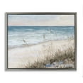 thumbnail image 5 of Stupell Industries Traditional Beach Coast Line Tall Grass Soft Sky Luster Gray Framed Floating Canvas Wall Art, 24x30, by Julie DeRice, 5 of 5