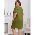 thumbnail image 6 of FEREMO Plus Size Nightgowns for Women 100% Cotton V-Neck Sleepwear Knee-Length Sleep Dress (1X-5X), 6 of 9