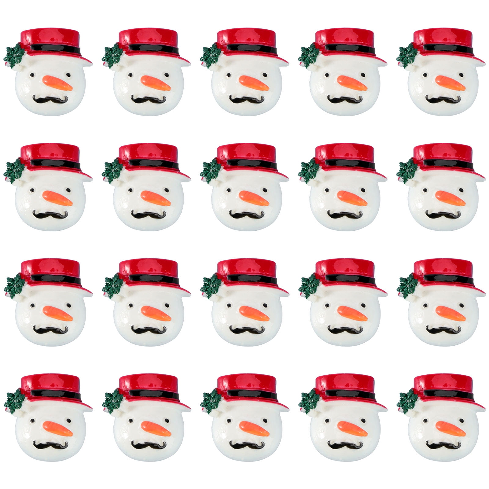 20Pcs Assorted Resin Christmas Flatback Ornaments Buttons for Crafts Decorations 