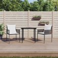 thumbnail image 1 of vidaXL 3 Piece Garden Dining Set with Cushions Poly Rattan and Steel, 1 of 5
