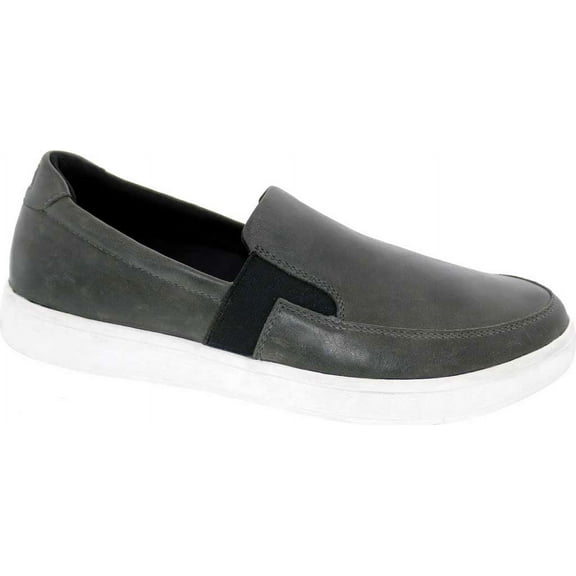 Men's Drew Jump Slip-On Sneaker Dark Grey Leather 8 6E