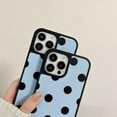 thumbnail image 6 of Blue Black Polka Dots Phone Case Compatible with iPhone 14/iPhone13 Cute Trendy One Piece Full Side Print Slim Hard Shell Girls Women Teen Gift Cover for iPhone 13/14 6.1inch, 6 of 9