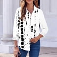 thumbnail image 6 of Women's Long Sleeve Collared Button Down Casual Printed Shirt Blouse for Everyday Fashion, 6 of 6