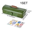 thumbnail image 2 of Vjnyvs Metal Tool Box, Multifunction Iron Toolbox, Portable Tool Box with Stickers Repair Tool Storage Box Container with Metal Latch for Tool Storage, 2 of 7