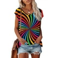 thumbnail image 2 of Birdeem Mode Femmes Mode Manches Courtes Col Rond T-Shirt Imprimé Blouse Tops Amples, 2 of 6