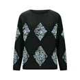 thumbnail image 5 of Tqyyweavej Crochet Sweaters for Women Hollow Out Argyle Sparkly Crewneck Blouses Fashion Casual Party Tops Size S to 2XL, 5 of 10