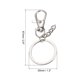 thumbnail image 2 of Anillos de llavero Uxcell, gancho de llavero de metal, paquete de 10 en color plateado, 2 of 5