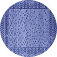 thumbnail image 1 of Ahgly Company Indoor Round Abstract Blue Modern Area Rugs, 7' Round, 1 of 4