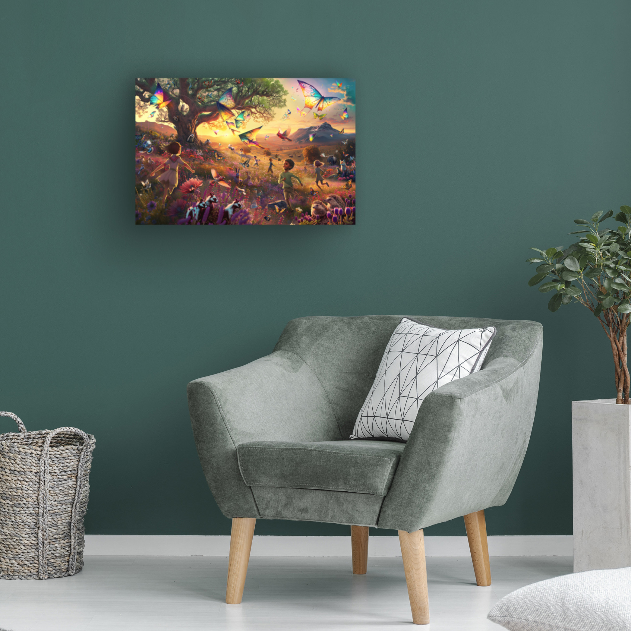 Canvas Wall Art - Ray Heere 'Kite Running 1' Wall Art for Living Room, Bedroom, or Office Décor by Trademark Fine Art - 24 x 16 Inches