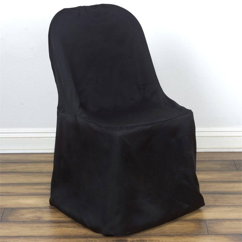 Efavormart Black Linen Polyester Folding Chair Cover Dinning Chair