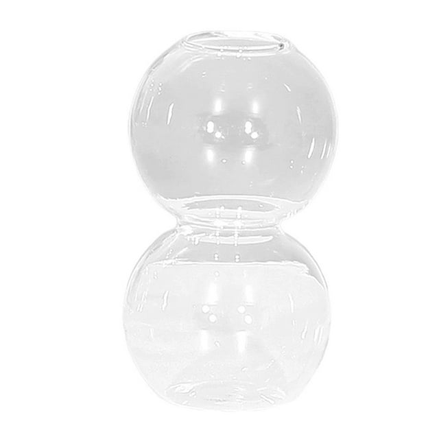 GUOOL Glass Flower Vase Wooden Stand Terrarium Container Air Plant Bulb 2 Balls