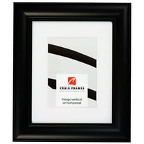 Craig Frames Vintage Revival, 16x20 inch Satin Black Picture Frame Matted for a 11x14 Photo