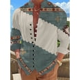 thumbnail image 3 of Button Down Shirts for Men Vintage Long Sleeve Button Banded Collar Fit Lightweight Tops Henley Shirts Yellow M, 3 of 4