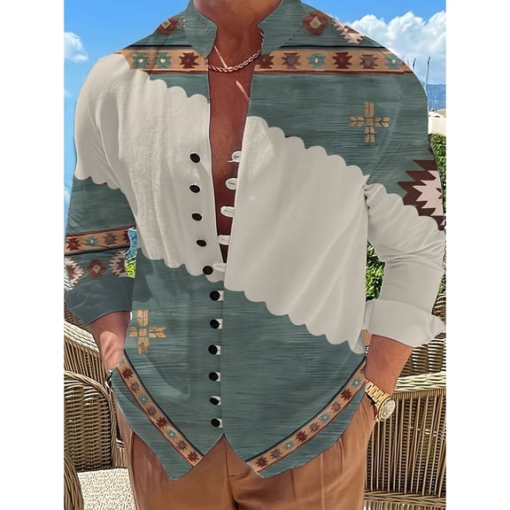 Button Down Shirts for Men Vintage Long Sleeve Button Banded Collar Fit Lightweight Tops Henley Shirts Green L