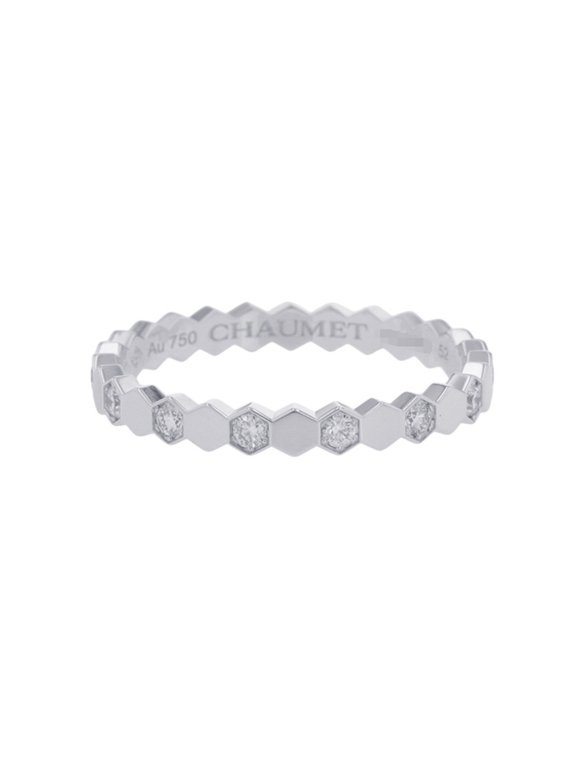 Pre-Owned Chaumet Bee de Ring, 14 Diamonds, Total 0.21ct, 18K White Gold, Size 52, 081890....