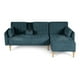 thumbnail image 2 of Sala Modular Reversible Makora Hassan con Memory Foam Color Olivo Velvet Respaldo Reclinable de 3 Posiciones con Portavasos, 2 of 10