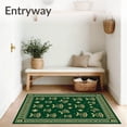 thumbnail image 3 of ODIKA 6'x9' Machine Washable Non-Slip Area Rug, Joyful Bells Symphony Yuletide Entrance Hearth Festivity High Traffic Rug with Pad, Green, 653492, 3 of 8