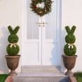 thumbnail image 3 of DR.Planzen 2 Pack 36'' Artificial Boxwood Easter Bunny Topiary, Green Spring Outdoor Indoor Decor, 3 of 11