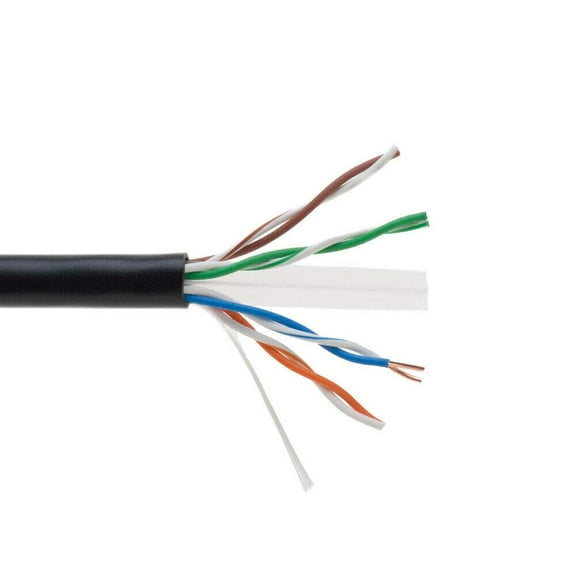 Cables Direct Online Cat6A 1000 Foot Black Solid Bare Copper 23AWG 4 Pair Bulk Ethernet Cable, Unshielded Twisted Pair (UTP)