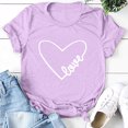 thumbnail image 2 of Camiseta de manga corta con cuello redondo y estampado de San Valentín para mujer Pompotops hfajkhk125067, 2 of 4