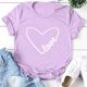 thumbnail image 2 of Camiseta de manga corta con cuello redondo y estampado de San Valentín para mujer Pompotops  hfajkhk125068, 2 of 4